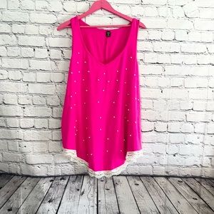 SHEIN. Pink tank with pearls. Size 1X